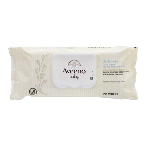 Aveeno Baby Wipes Dry & Sensitive Skin 72's