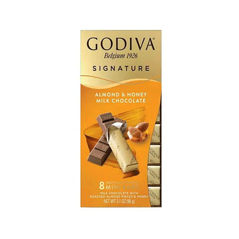 Godiva Almond & Honey Milk Chocolate Mini Bars 90g
