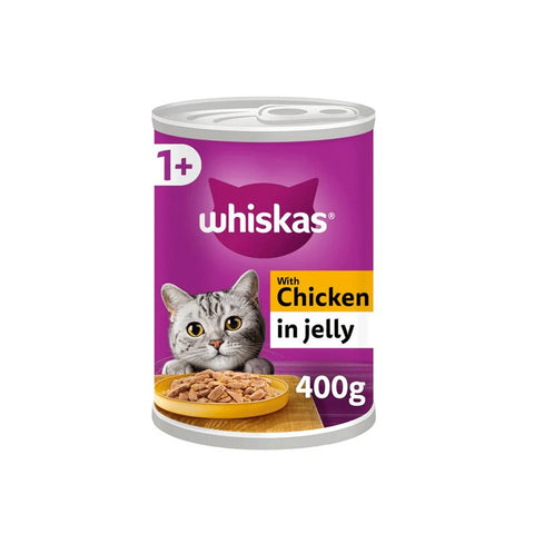 WHISKAS WITH CHICKEN TIN 400GM