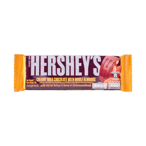 HERSHEY'S MILK CHOCOLATE WITH WHOLE ALMONDS 40GM