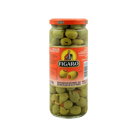 FIGARO STUFFED GREEN OLIVES WITH PIMENTO PASTE 450GM