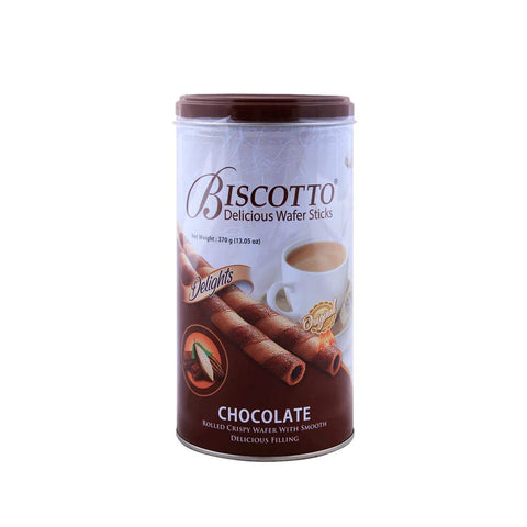BISCOTTO WAFER STICKS CHOCOLATE TIN 370GM