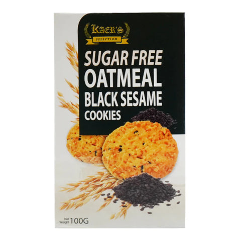 KAERS SUGAR FREE OATMEAL BLACK SESAME COOKIES 100GM