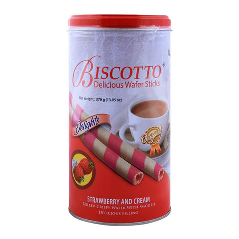 BISCOTTO STRAWBERRY CREAM WAFER STICKS 370GM