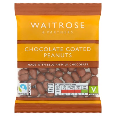 WAITROSE CHOCOLATE COATED PEANUTS 135GM