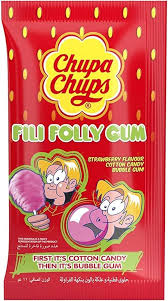 CHUPA CHUPS FILI FOLLY GUM STRAWBERRY FLAVOUR 11GM