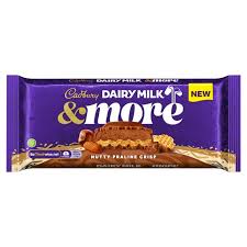 CADBURY DAIRY MILK & MORE NUTTY PRALINE CRISP 180GM
