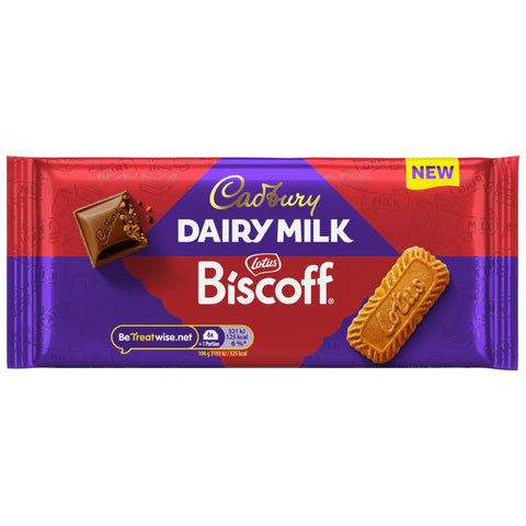 CADBURY DAIRY MILK LOTUS BISCOFF CHOCOLATE 150GM
